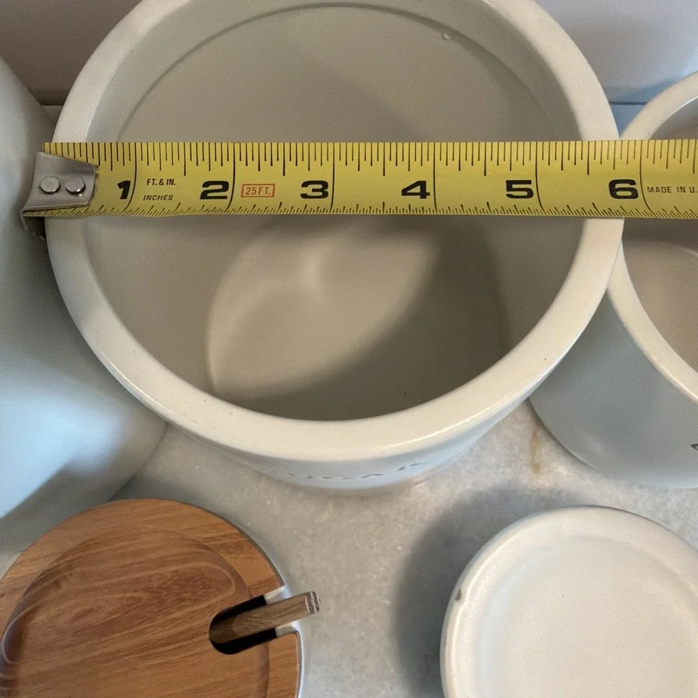 Hearth & Hand Magnolia Stoneware Canister 6 Piece Set Flour Sugar Coffee Cookies